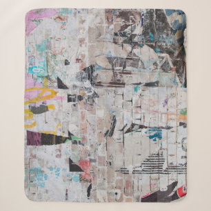Weathered Brick: Urban Poster Wall. Sherpa Blanket