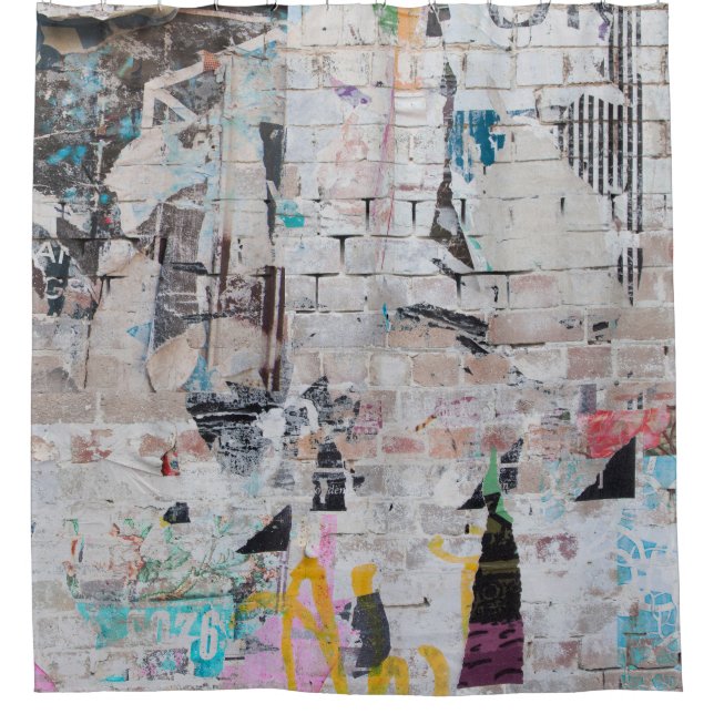 Weathered Brick: Urban Poster Wall. Shower Curtain (Front)