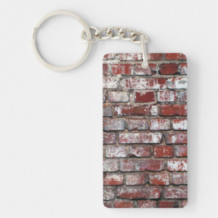 Weathered Brick Wall Pattern Key Ring