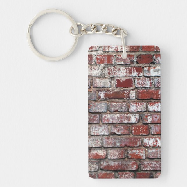 Weathered Brick Wall Pattern Key Ring (Front)