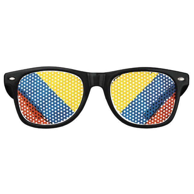 Weathered Colombia Flag Retro Sunglasses (Front)