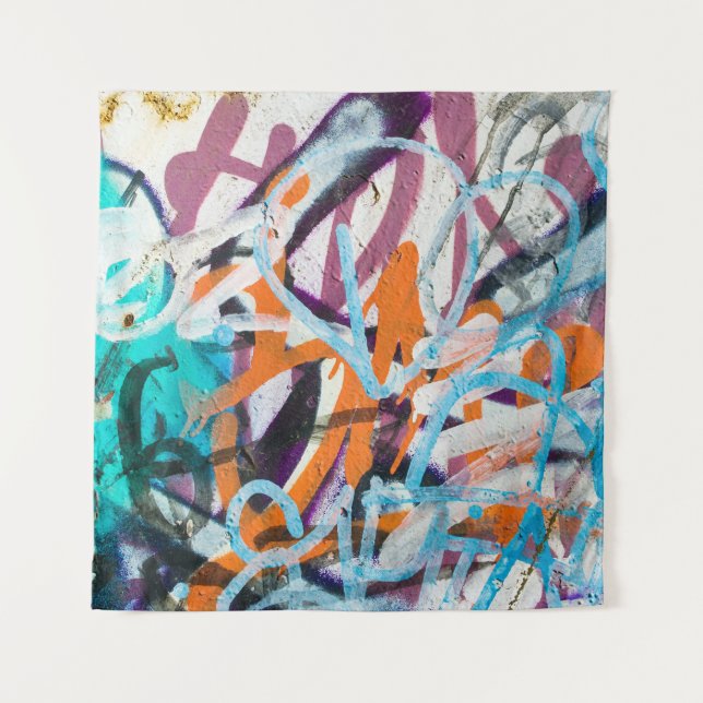 Weathered concrete wall, grungy texture. tapestry (Front)