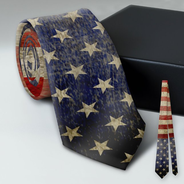 Weathered, distressed American Flag Tie (American Flag Tie)