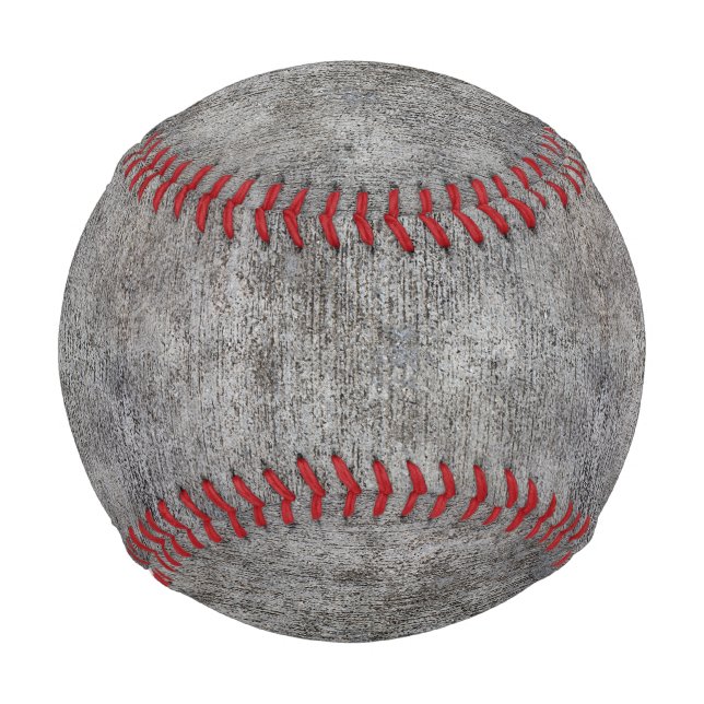 Weathered Grey Cement Sidewalk Baseball (Front)