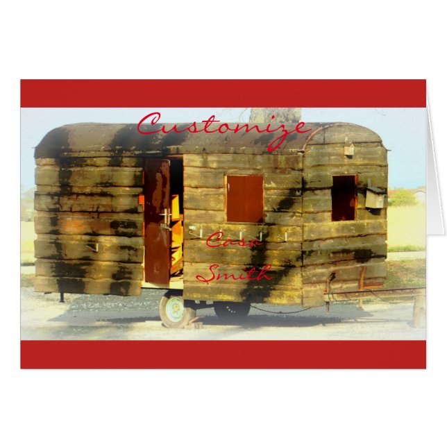 Weathered gypsy caravan Thunder_Cove any colour (Front Horizontal)