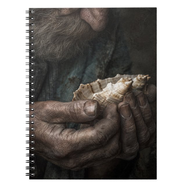 Weathered Hands Seashell Notebook (Front)