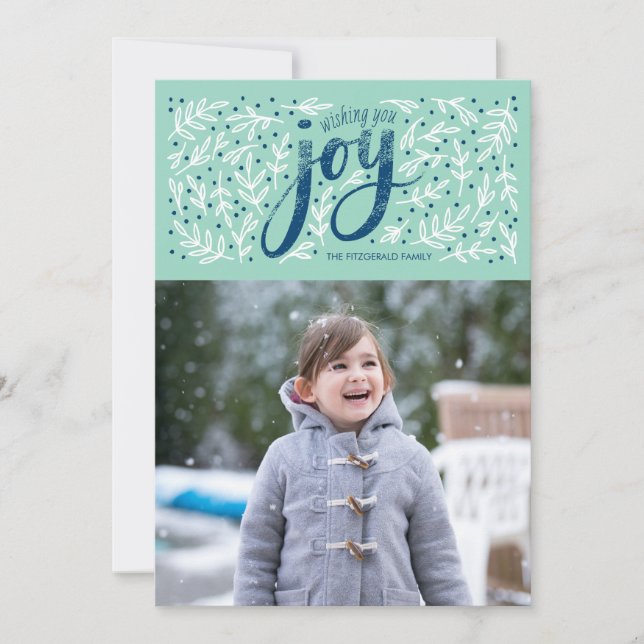 Weathered Joy Holiday Photo Cards (Front)