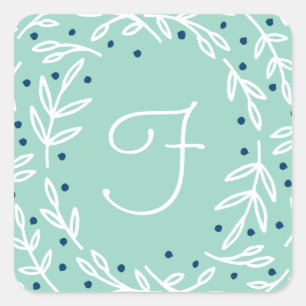 Weathered Joy Square Monogram Stickers