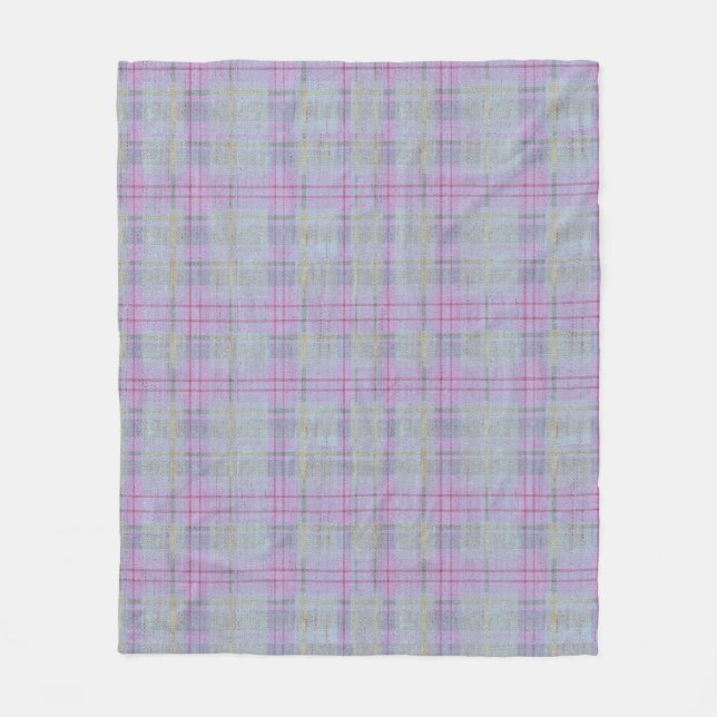 Weathered Lavender Plaid  Fleece Blanket (Front)
