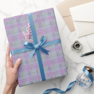 Weathered Lavender Plaid Wrapping Paper