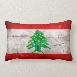 Weathered Lebanon Flag Lumbar Cushion