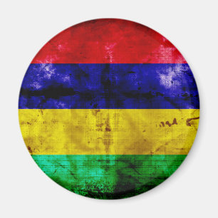 Weathered Mauritius Flag Magnet