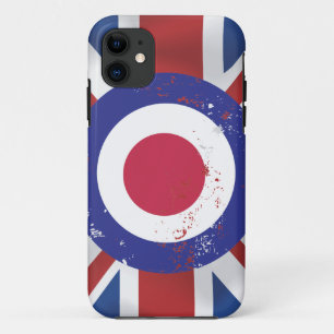 Weathered Mod Target on silk effect Union Jack iPhone 11 Case