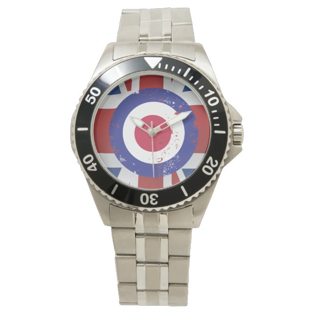 Weathered Mod Target on silk effect Union Jack Watch (Front)