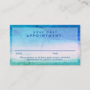Weathered Ocean Blue Green Appointment Reminder Business Card