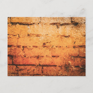 Weathered Orange Brick Wall Postcard