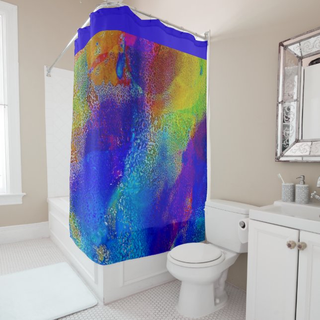 Weathered paint shower curtain (In Situ)