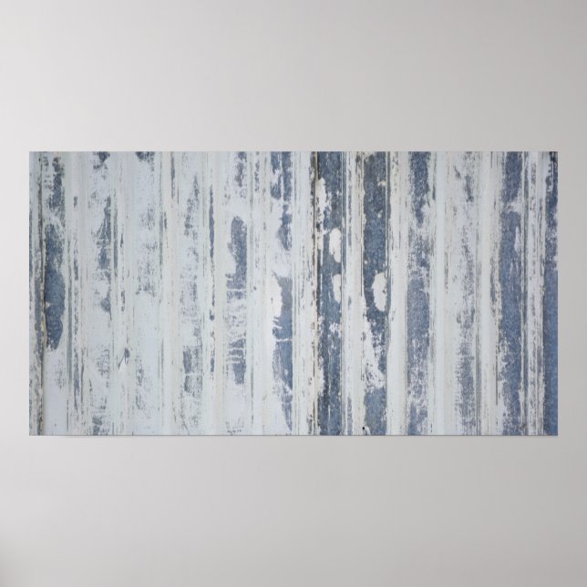 Weathered Painted Corrugated Iron Poster (Front)
