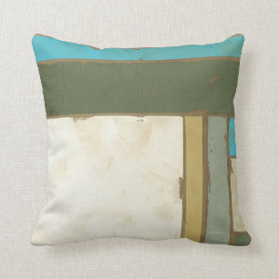 Weathered Panel Painting by Jennifer Goldberger Cushion