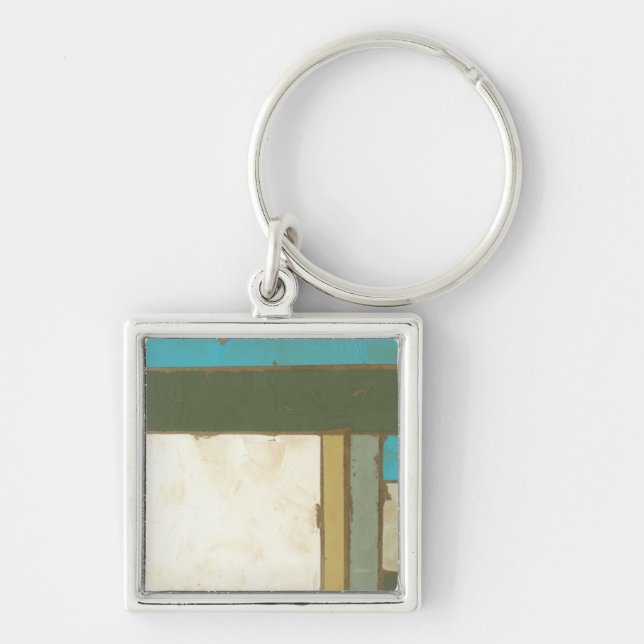 Weathered Panel Painting by Jennifer Goldberger Key Ring (Front)