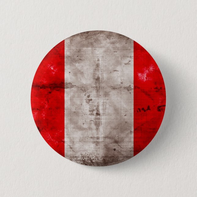 Weathered Peru Flag 6 Cm Round Badge (Front)