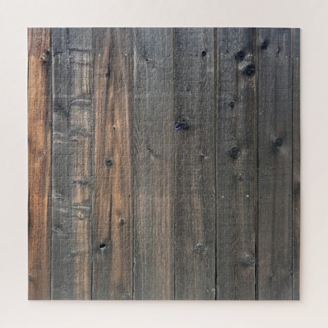 Weathered Redwood Fence Closeup Photo Image Print Jigsaw Puzzle (Vertical)