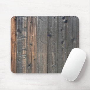 Weathered Redwood Fence Closeup Photo Image Print  Mouse Pad