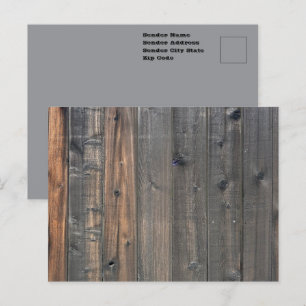 Weathered Redwood Fence Closeup Photo Image Print Postcard