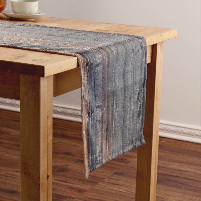 Weathered Redwood Fence Closeup Photo Image Print Short Table Runner (In Situ)