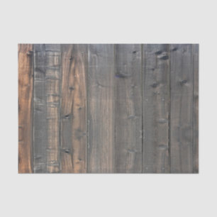 Weathered Redwood Fence Closeup Photo Image Print Tissue Paper