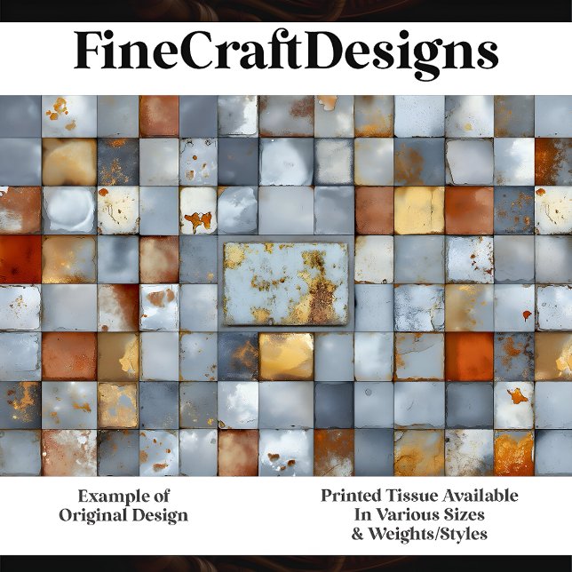 Weathered Rust Patina Mosaic Tiles  H6 Decoupage  Tissue Paper (Creator Uploaded)