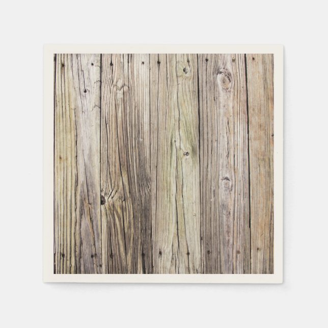 Weathered Rustic Wood Dock Boards Napkin (Front)