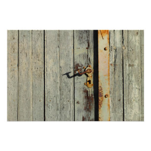 Weathered Rusty Door Handle Poster