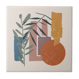 Weathered Shapes And Stalks Ceramic Tile