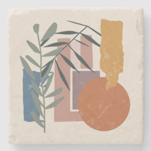 Weathered Shapes And Stalks Stone Coaster