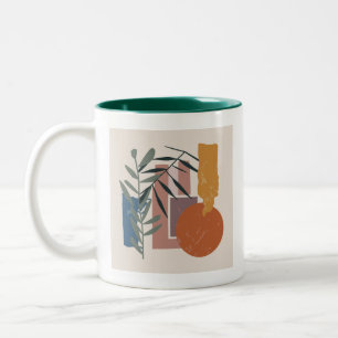 Weathered Shapes And Stalks Two-Tone Coffee Mug