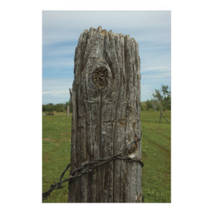 Weathered Sod Home Fence Post - Wild Places Photog Photo Print