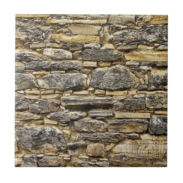 Weathered Stone Old Wall Texture Ceramic Tile (Front)