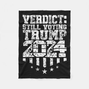 Weathered Text Trump Still Voting Convicted Felon Fleece Blanket