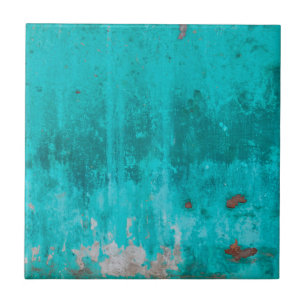Weathered turquoise concrete wall texture ceramic tile