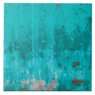 Weathered turquoise concrete wall texture tile