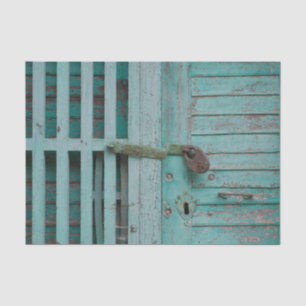 Weathered Turquoise Door Tissue Paper