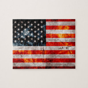 Weathered Vintage American Flag Jigsaw Puzzle