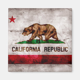 Weathered Vintage California State Flag Magnet