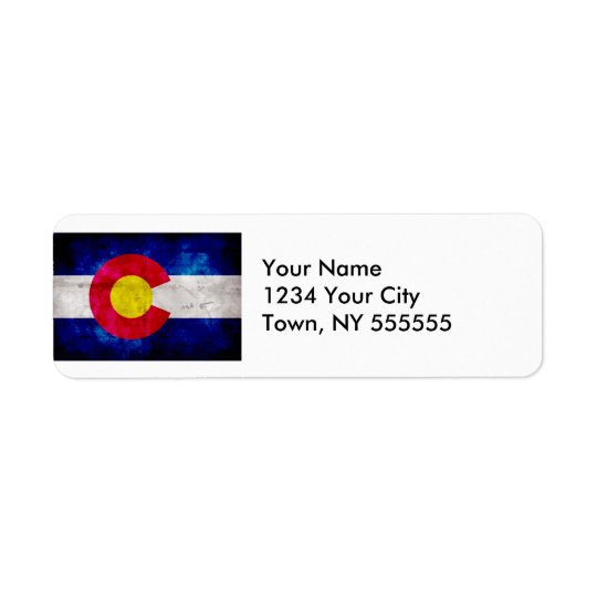 Weathered Vintage Colorado State Flag Return Address Label