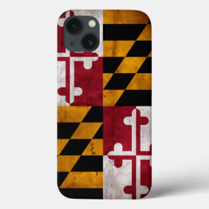 Weathered Vintage Maryland State Flag iPhone 13 Case