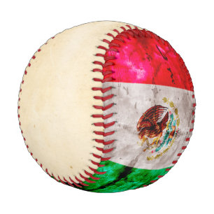 Weathered Vintage Mexico Flag Baseball