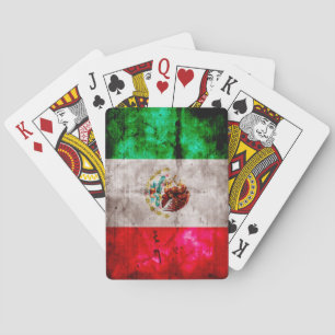 Weathered Vintage Mexico Flag Playing Cards