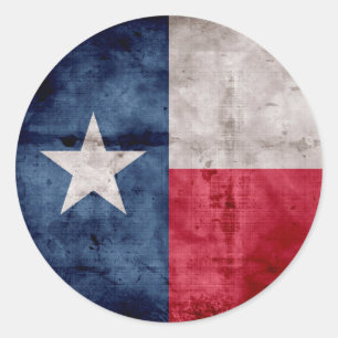 Weathered Vintage Texas State Flag Classic Round Sticker