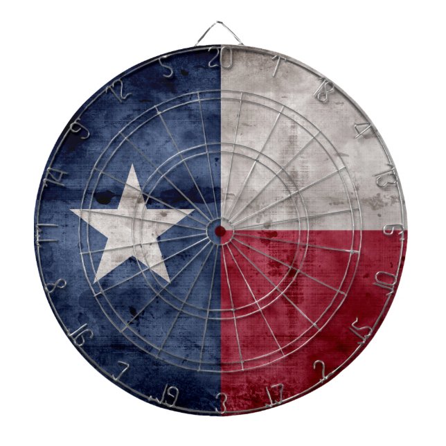 Weathered Vintage Texas State Flag Dartboard (Front)